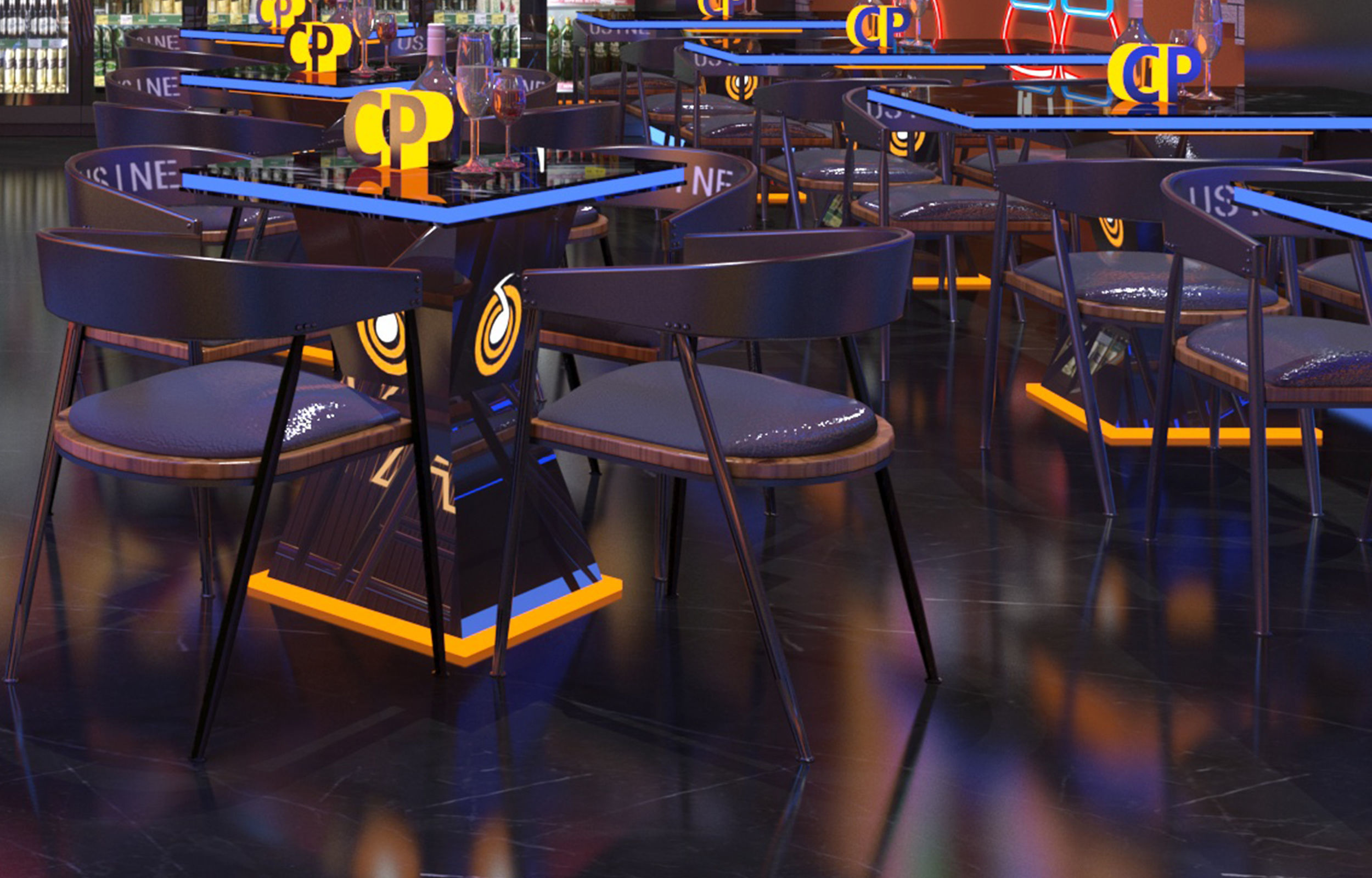 Modern bar 3D model_3
