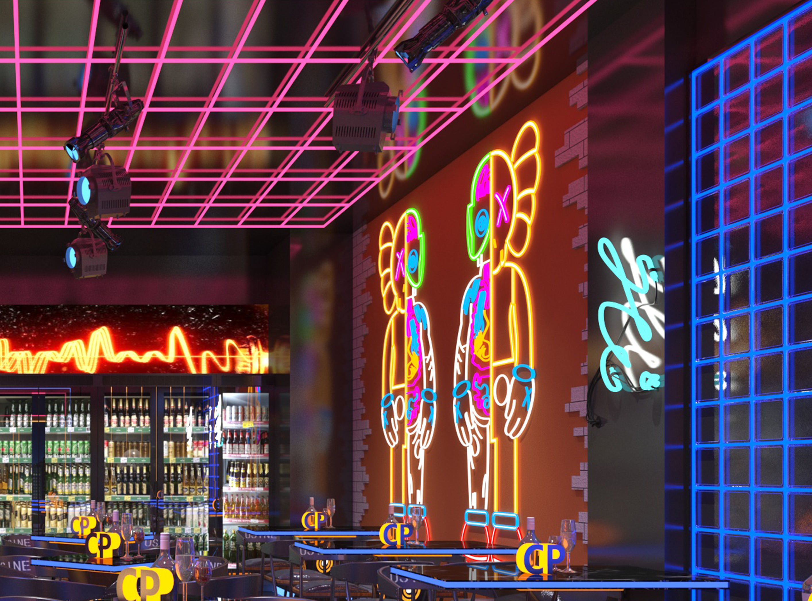 Modern bar 3D model_1