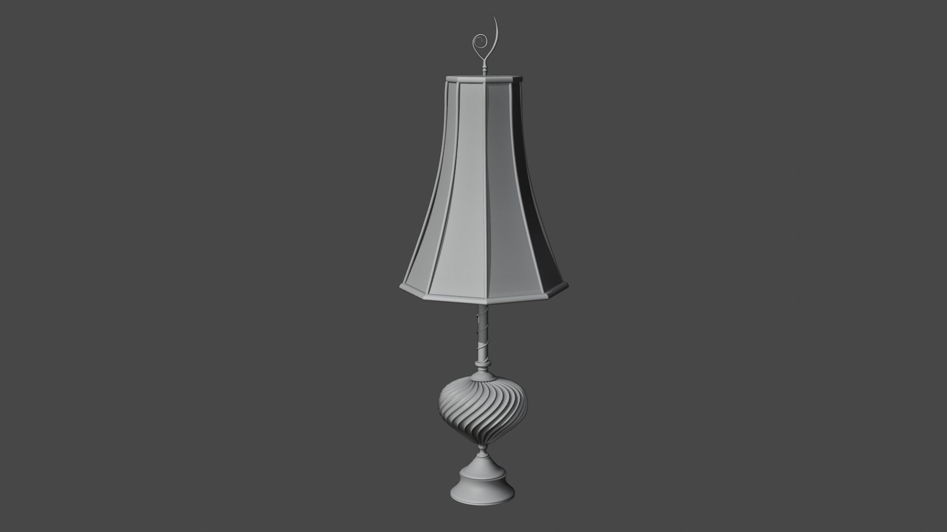 Night table lamp for game animation antique vintage Low-poly 3D model_4