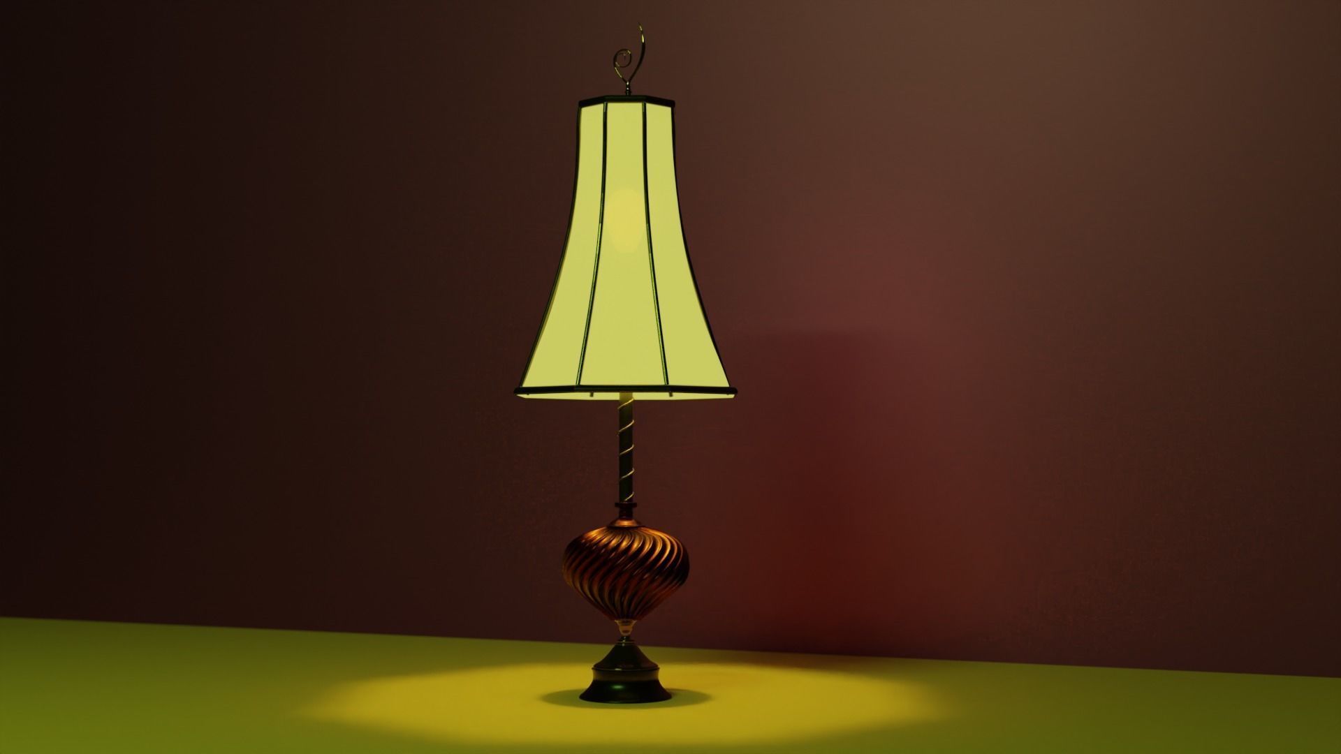 Night table lamp for game animation antique vintage Low-poly 3D model_1