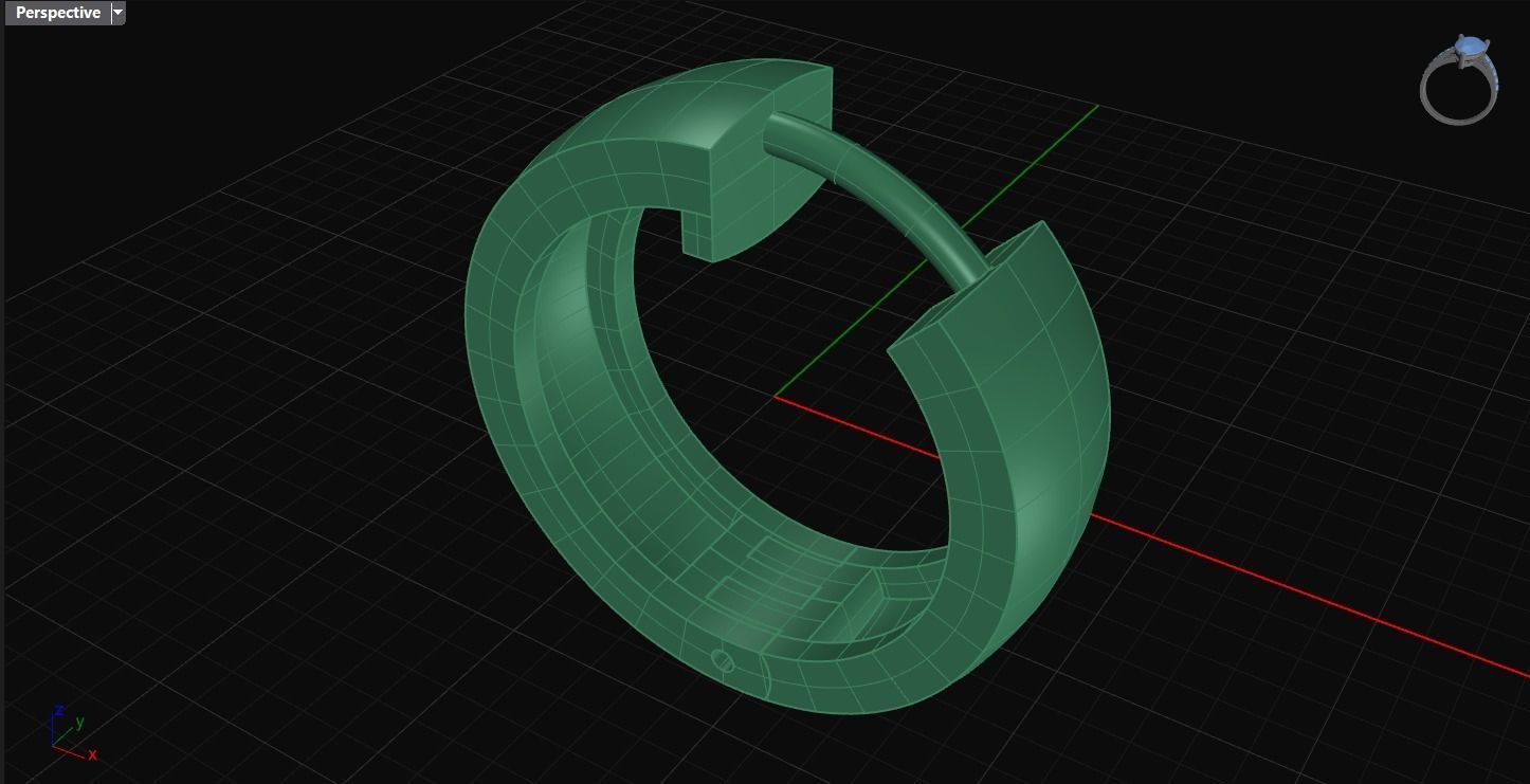 Huggie Earring with hinge 3D print model_1