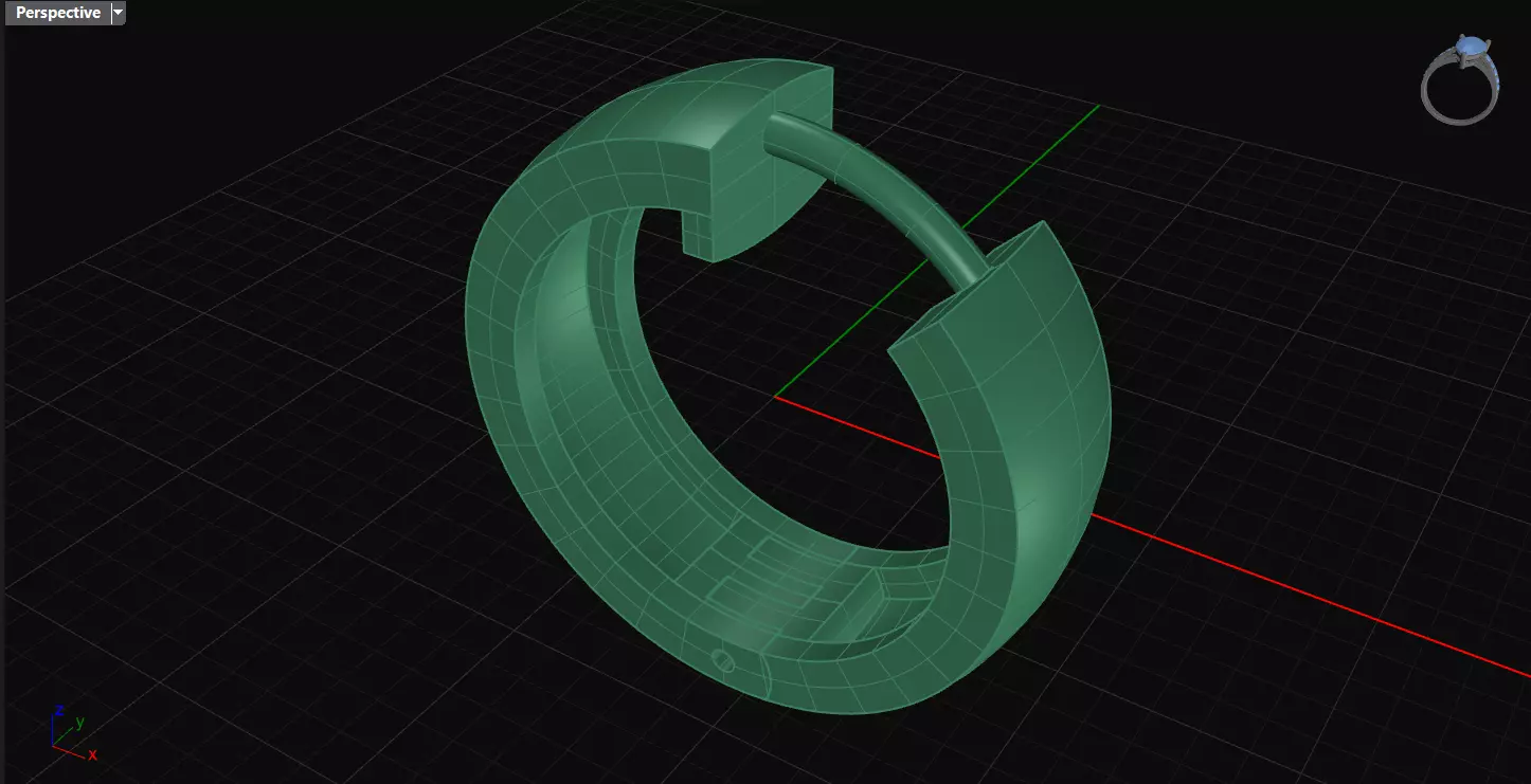 Huggie Earring with hinge 3D print model_0