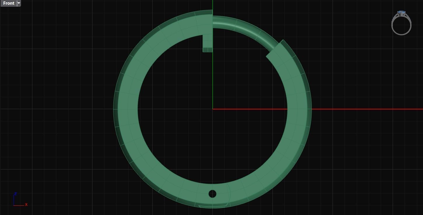 Huggie Earring with hinge 3D print model_4