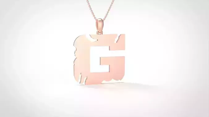 Model 932 G Crack Initial Letter Alphabet Pendant 3D print model