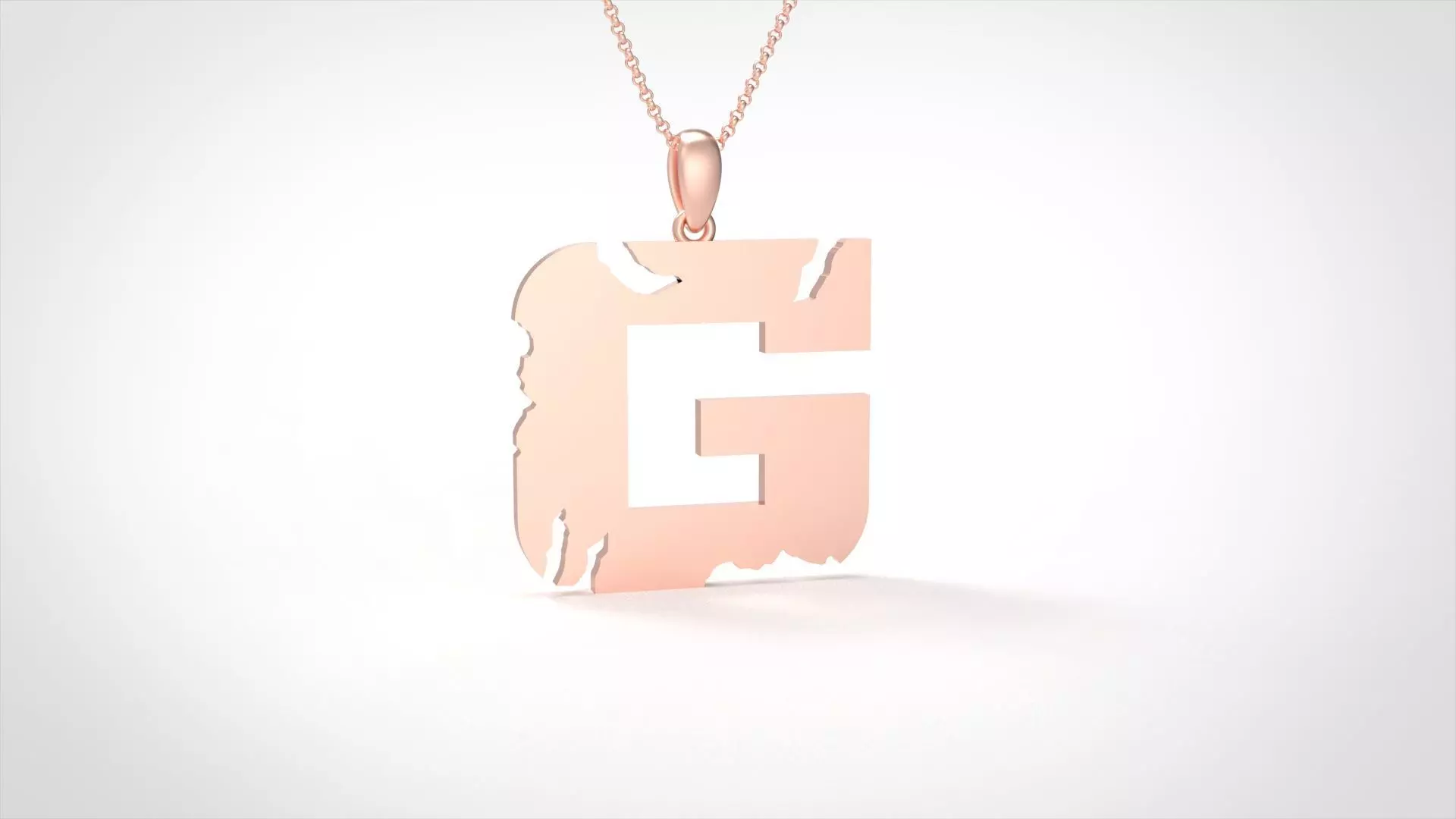 Model 932 G Crack Initial Letter Alphabet Pendant 3D print model_0