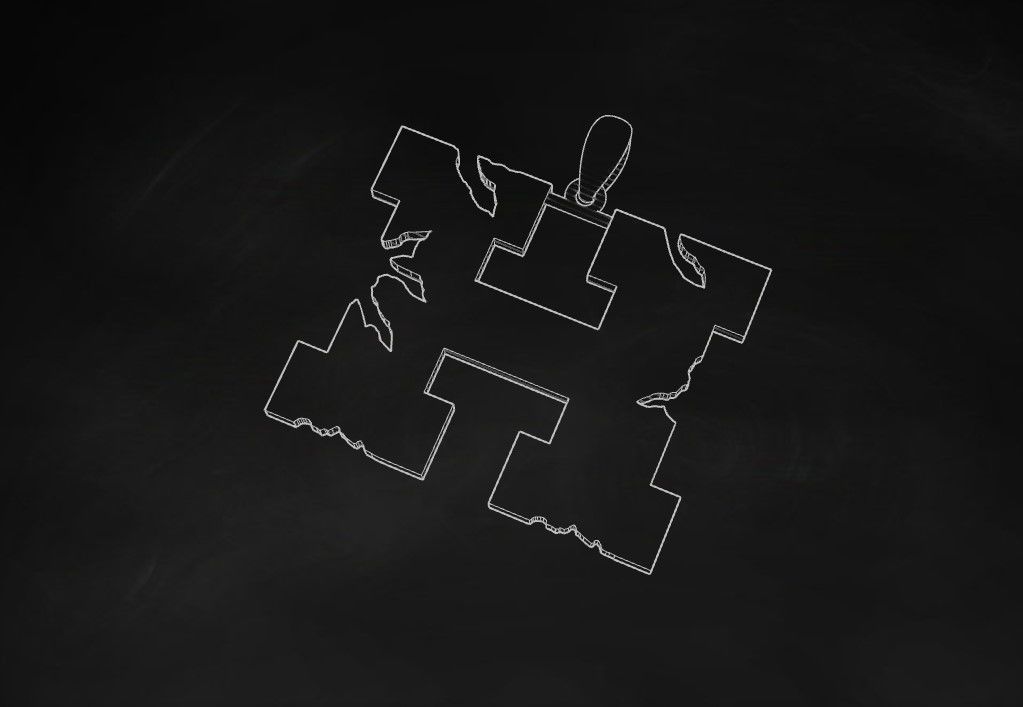 Model 933 H Crack Initial Letter Alphabet Pendant 3D print model_9