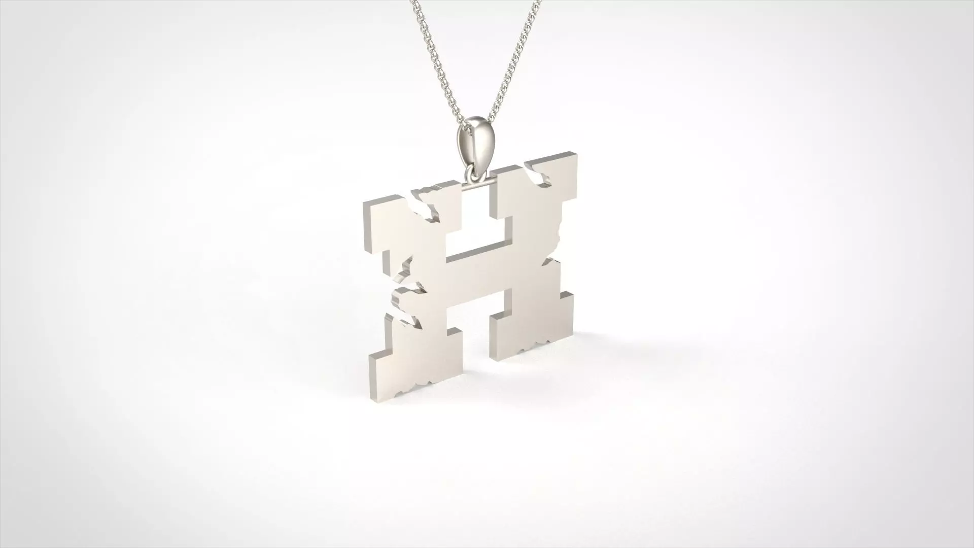 Model 933 H Crack Initial Letter Alphabet Pendant 3D print model_0