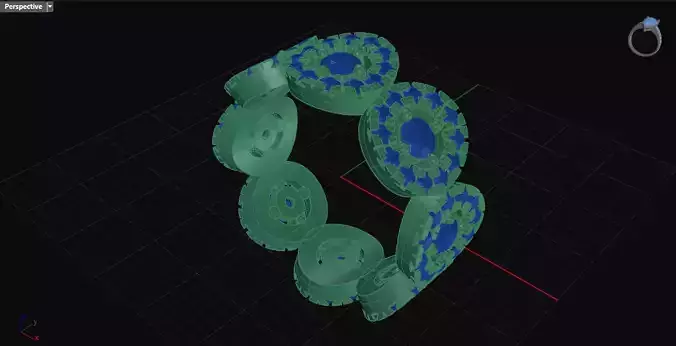 Eight Halo wedding Ring