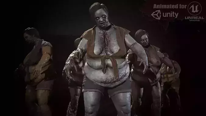 Urban Zombie 7 for pack Low-poly 3D model