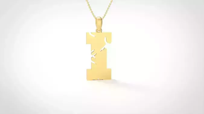 Model 934 I Crack Initial Letter Alphabet Pendant 3D print model
