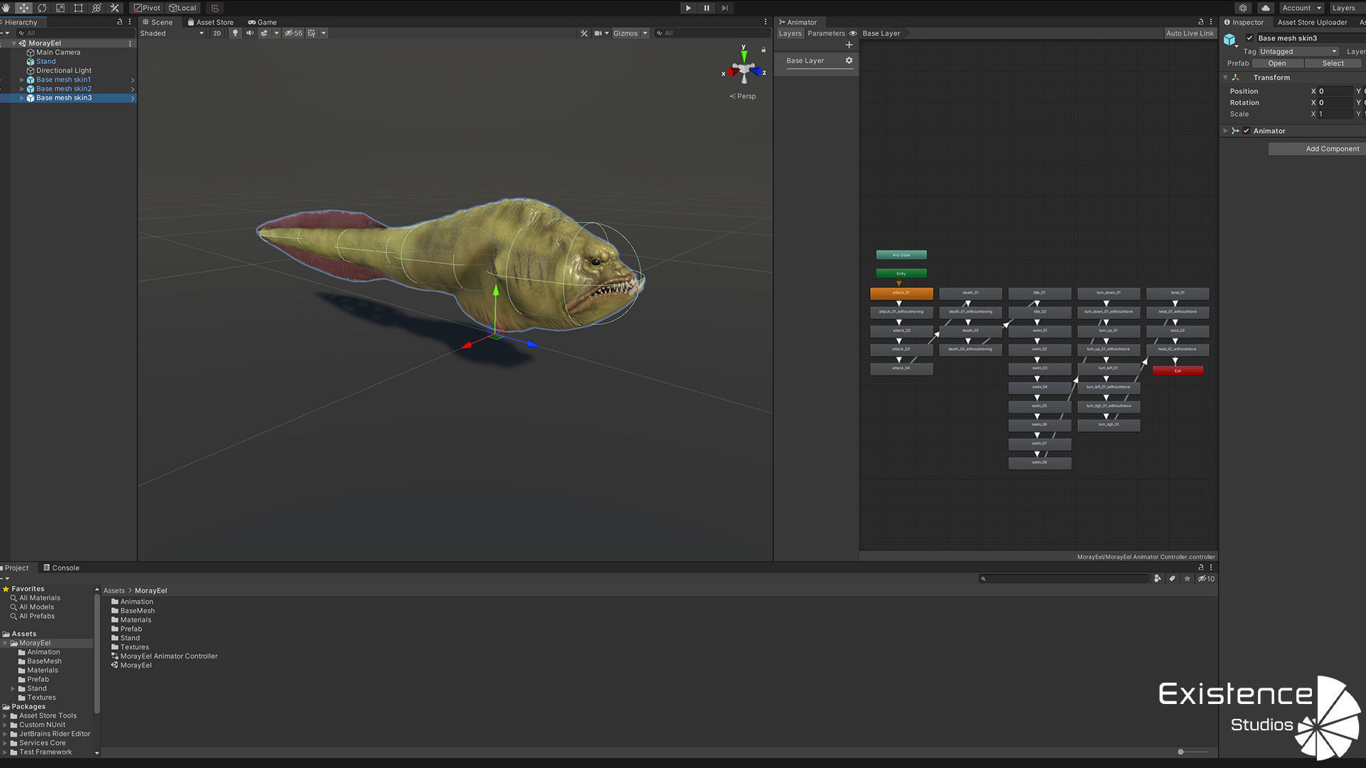 Fish low poly model - Moray Eel fish - horror - monster fish 4 Low-poly 3D model_9