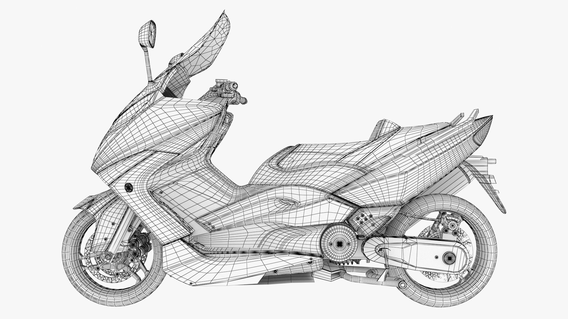 Yamaha Tmax 500 3D model_9