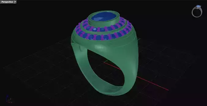 Domed Oval double halo ring