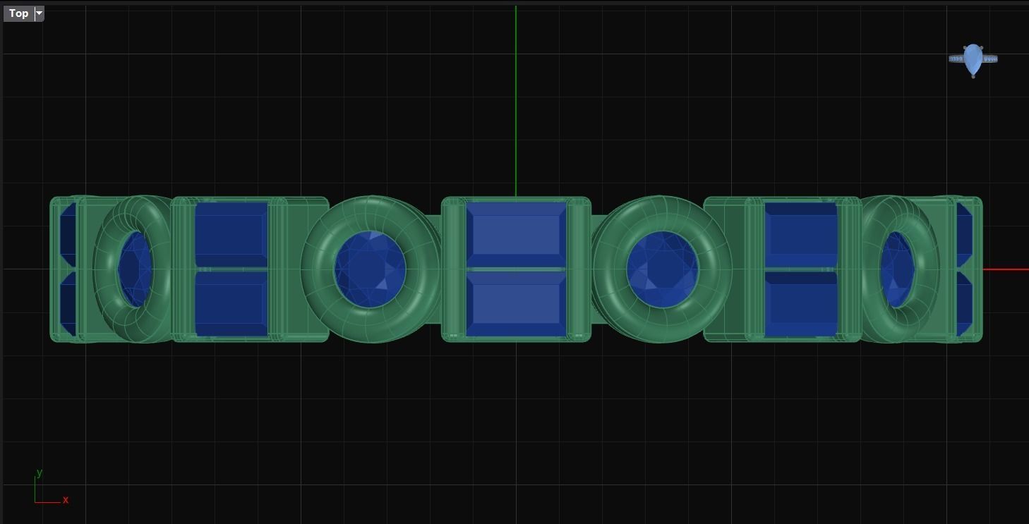 baguette wedding ring 3D print model_2