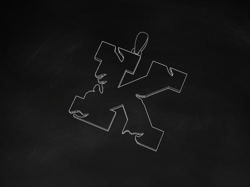 Model 936 K Crack Initial Letter Alphabet Pendant 3D print model_9