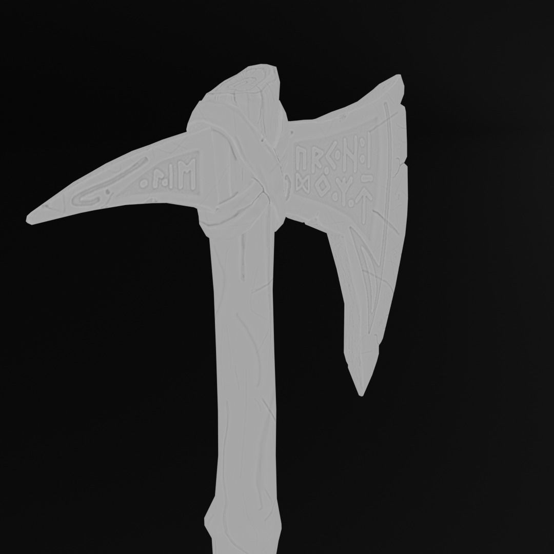 Game ready Viking Axe Low-poly 3D model_9