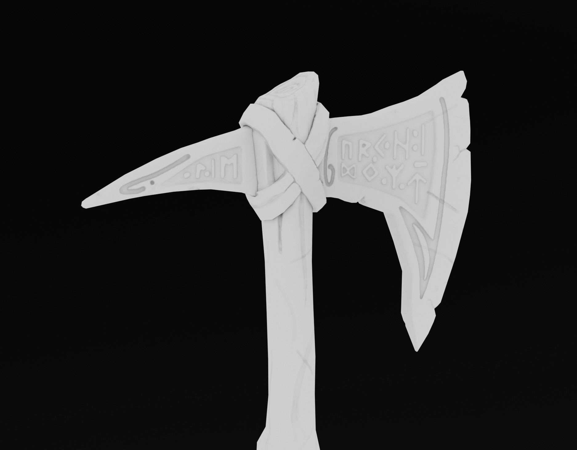Game ready Viking Axe Low-poly 3D model_6