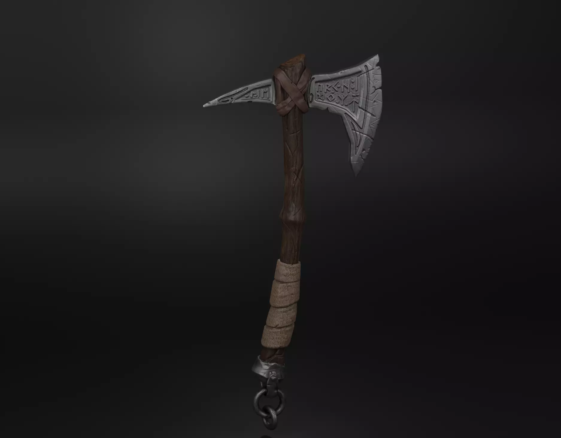 Game ready Viking Axe Low-poly 3D model_0