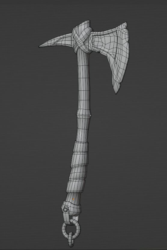 Game ready Viking Axe Low-poly 3D model_7