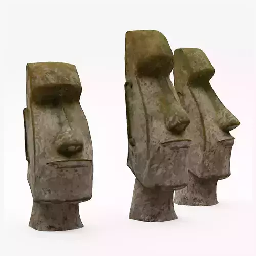 Easter Island - Moai Heads 3D model
