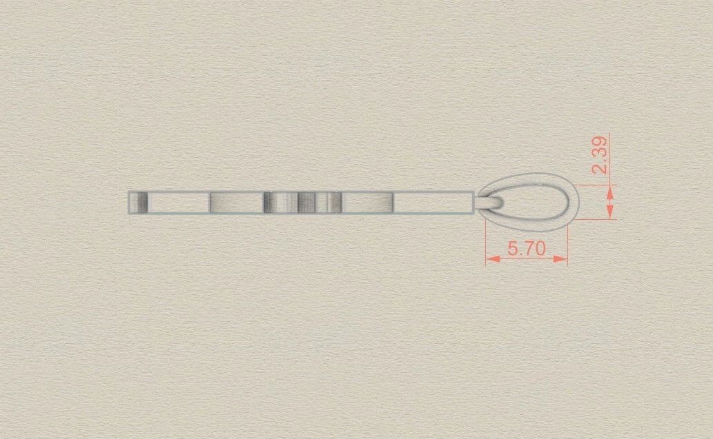 Model 938 M Crack Initial Letter Alphabet Pendant 3D print model_7