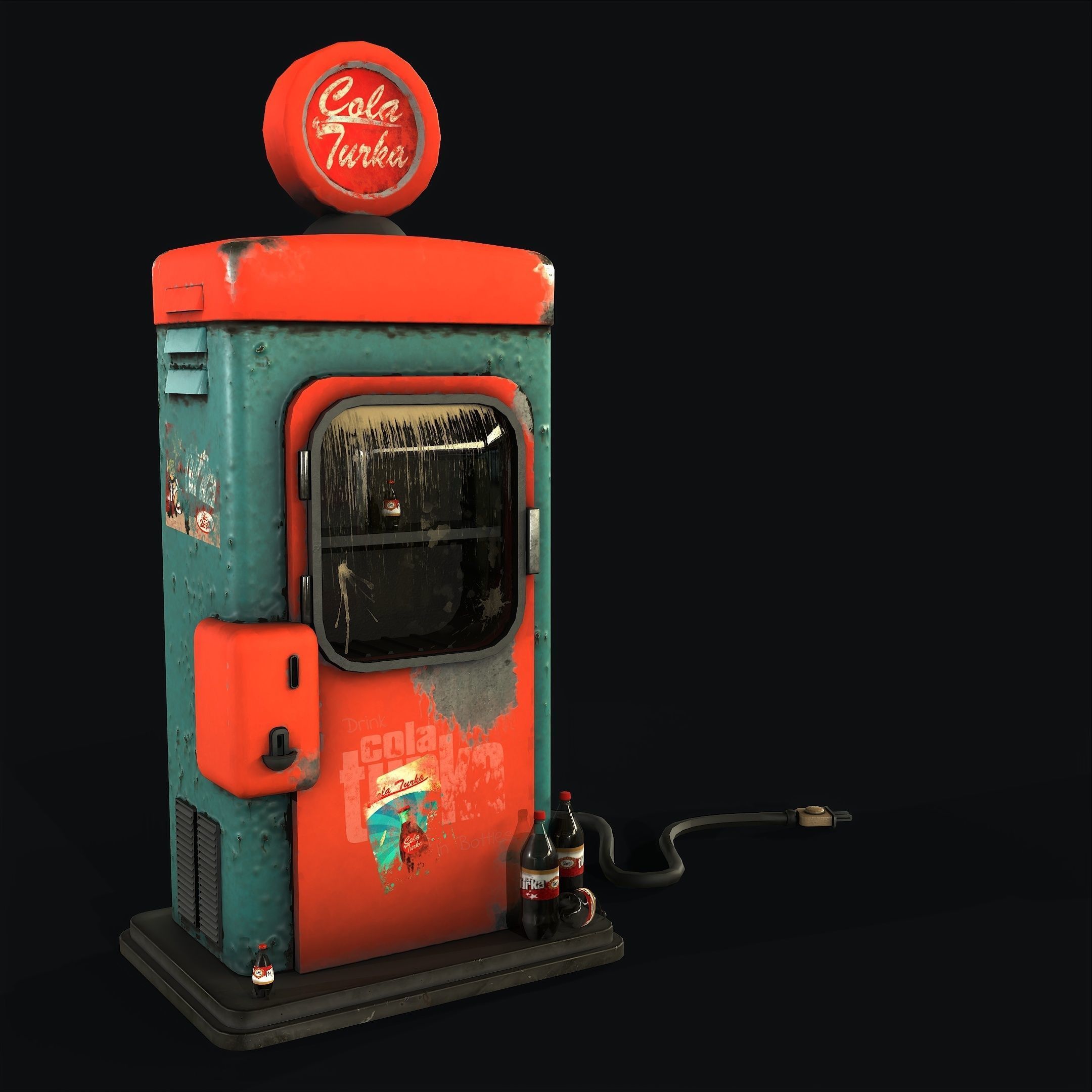 Old Vending Machine Low-poly 3D model_1