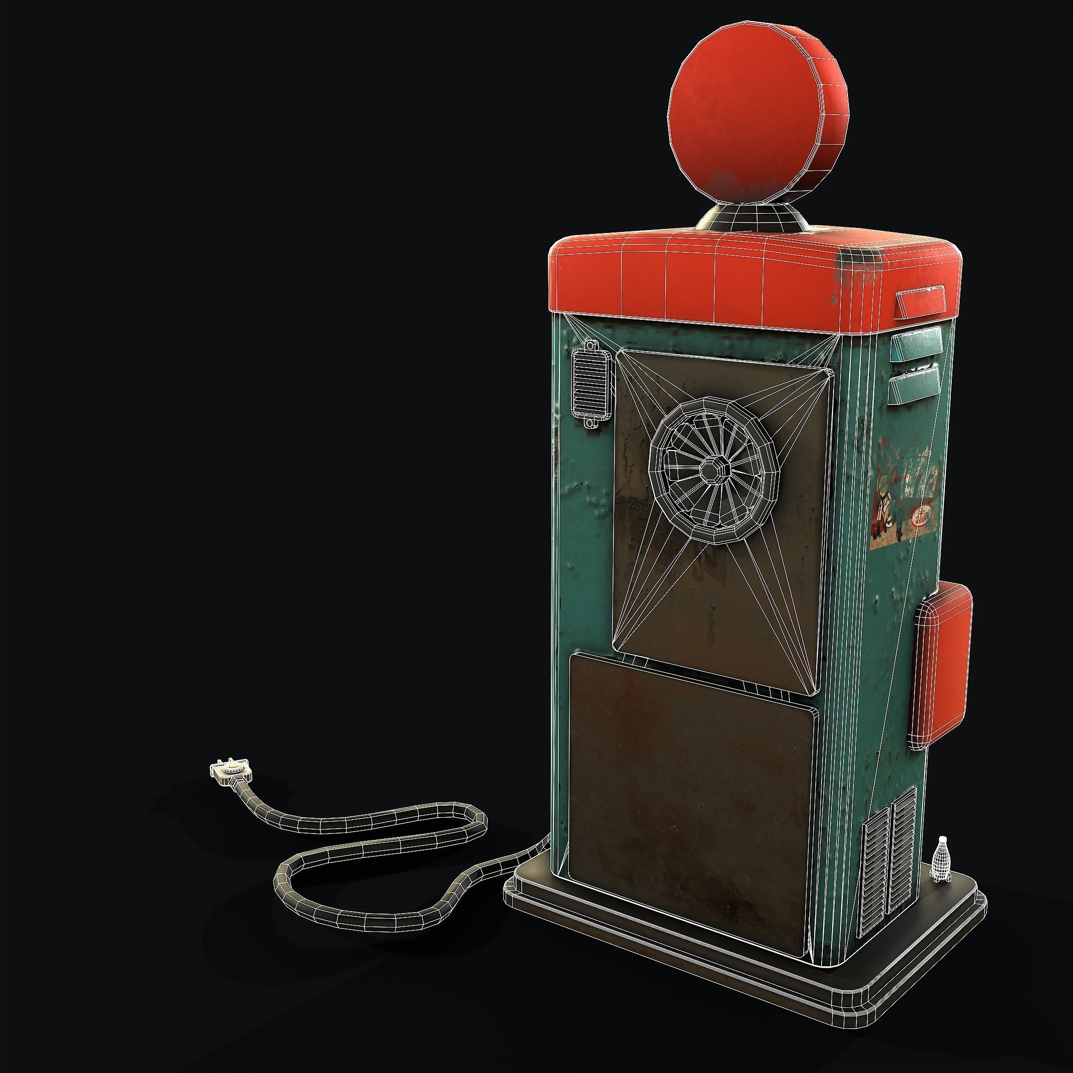 Old Vending Machine Low-poly 3D model_12