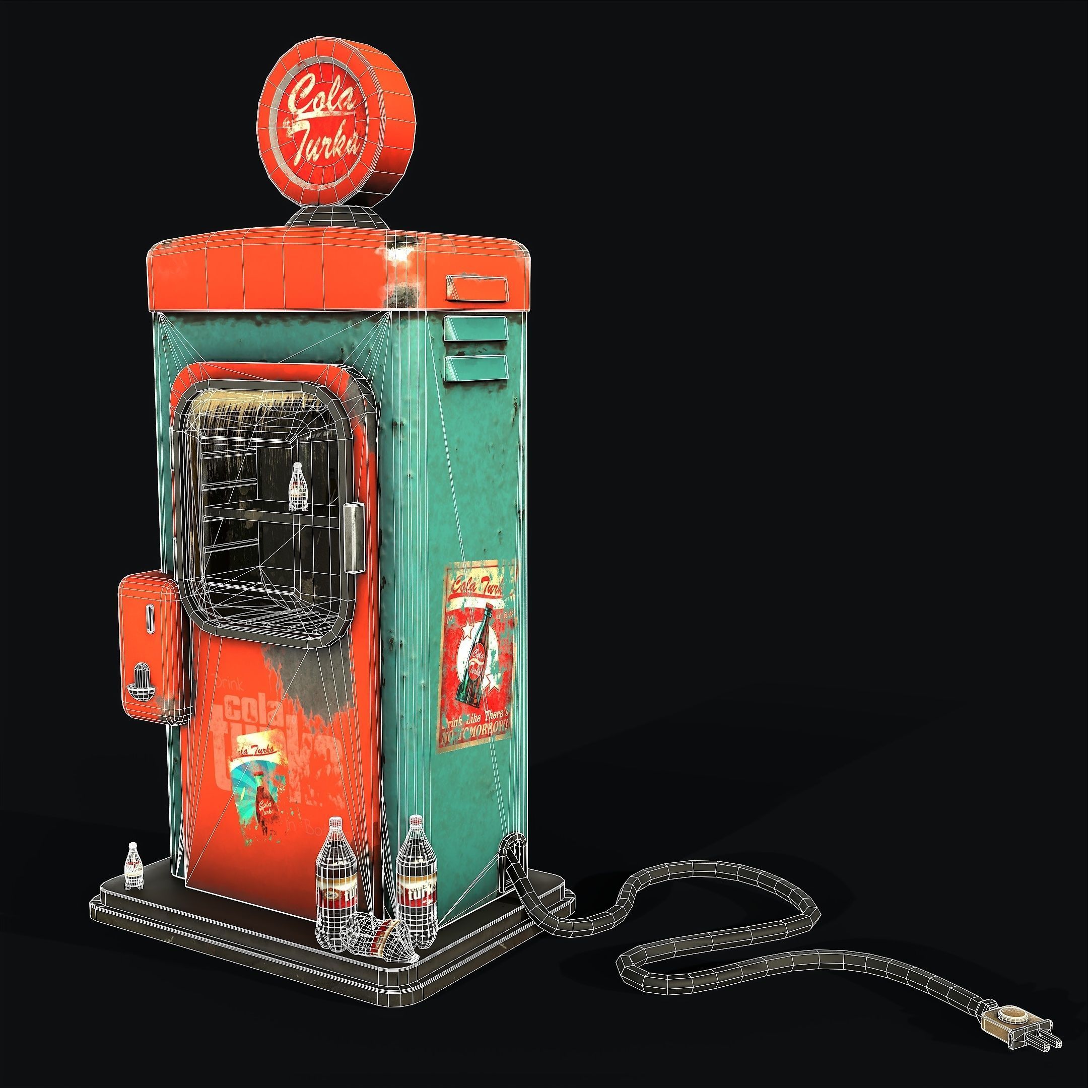Old Vending Machine Low-poly 3D model_11