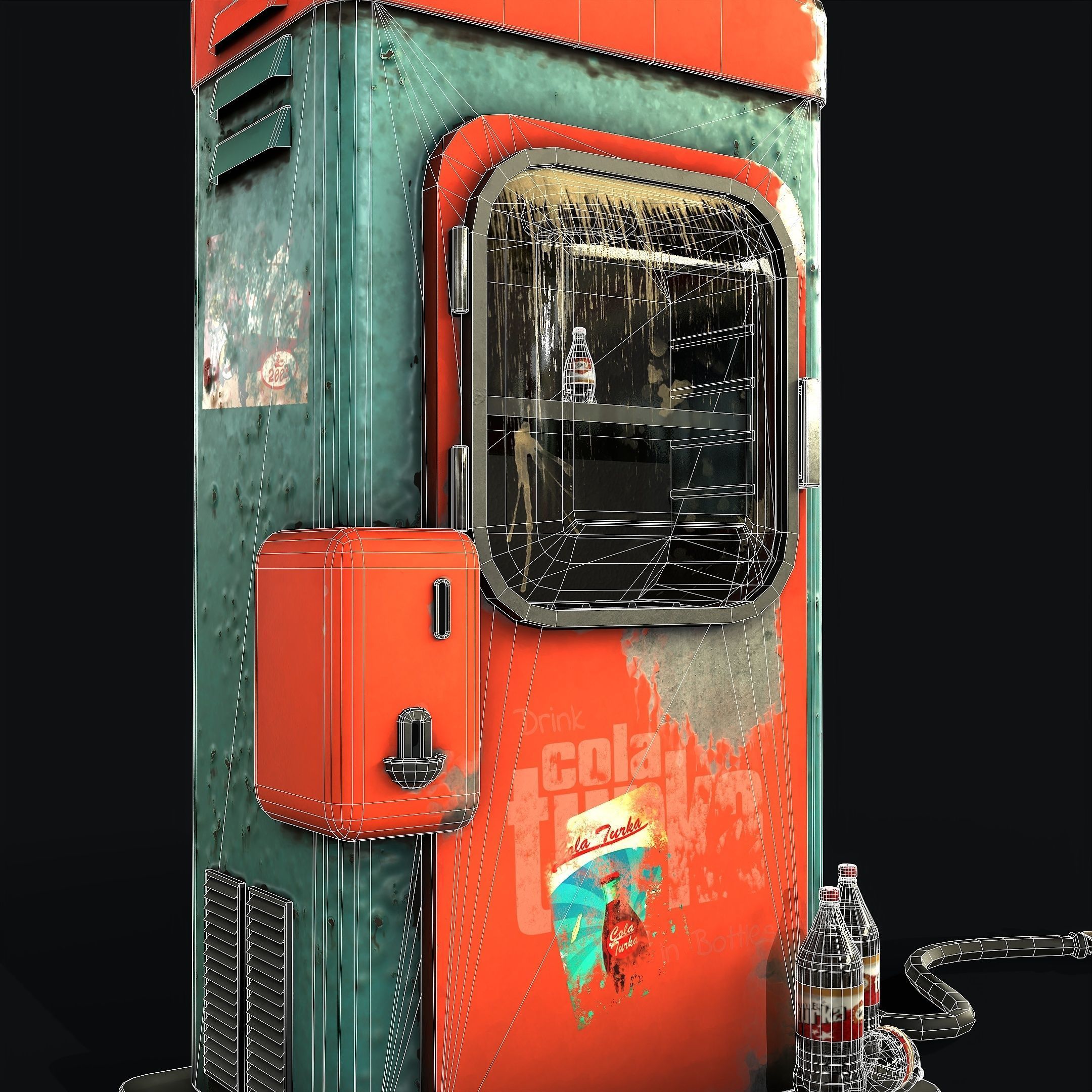Old Vending Machine Low-poly 3D model_13