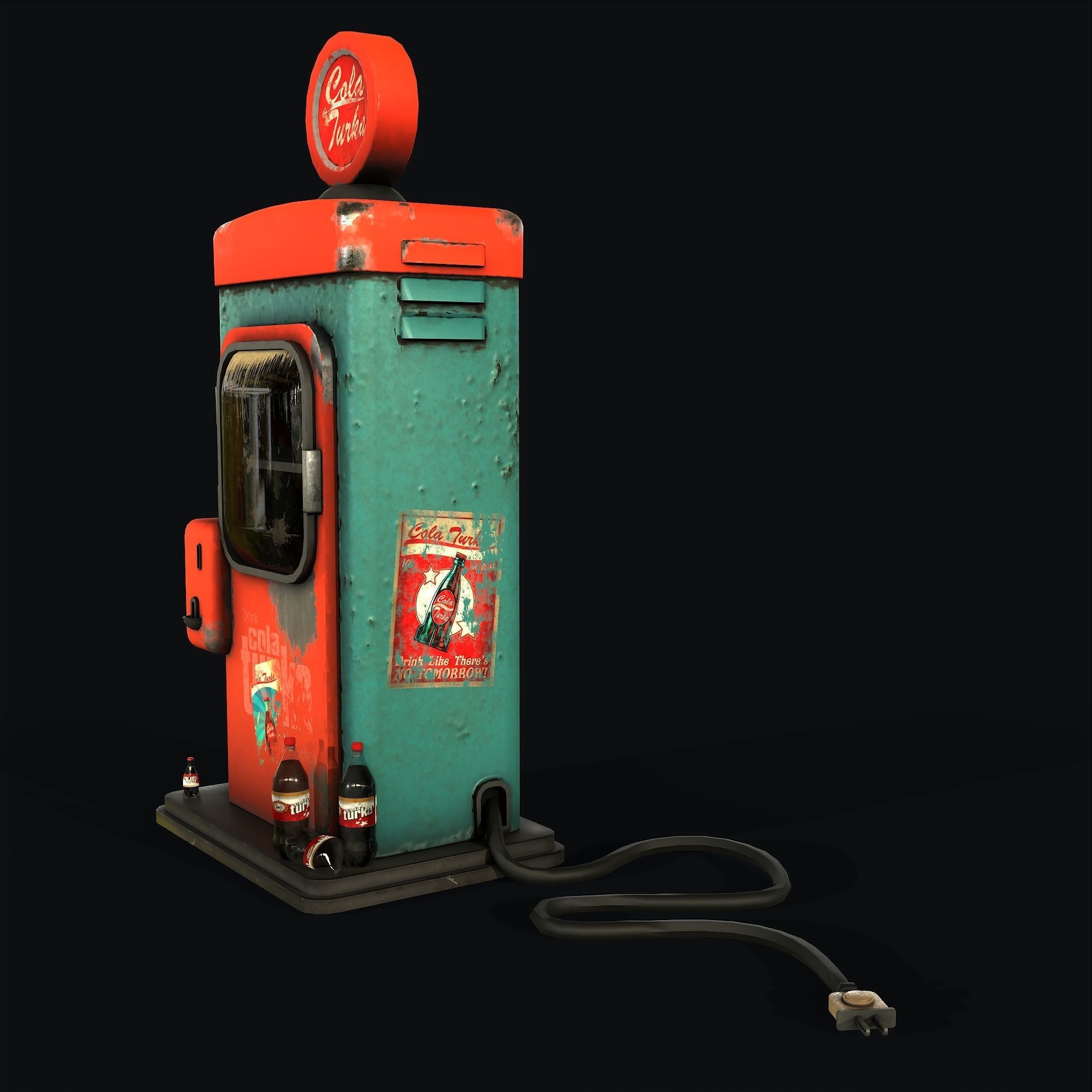 Old Vending Machine Low-poly 3D model_3