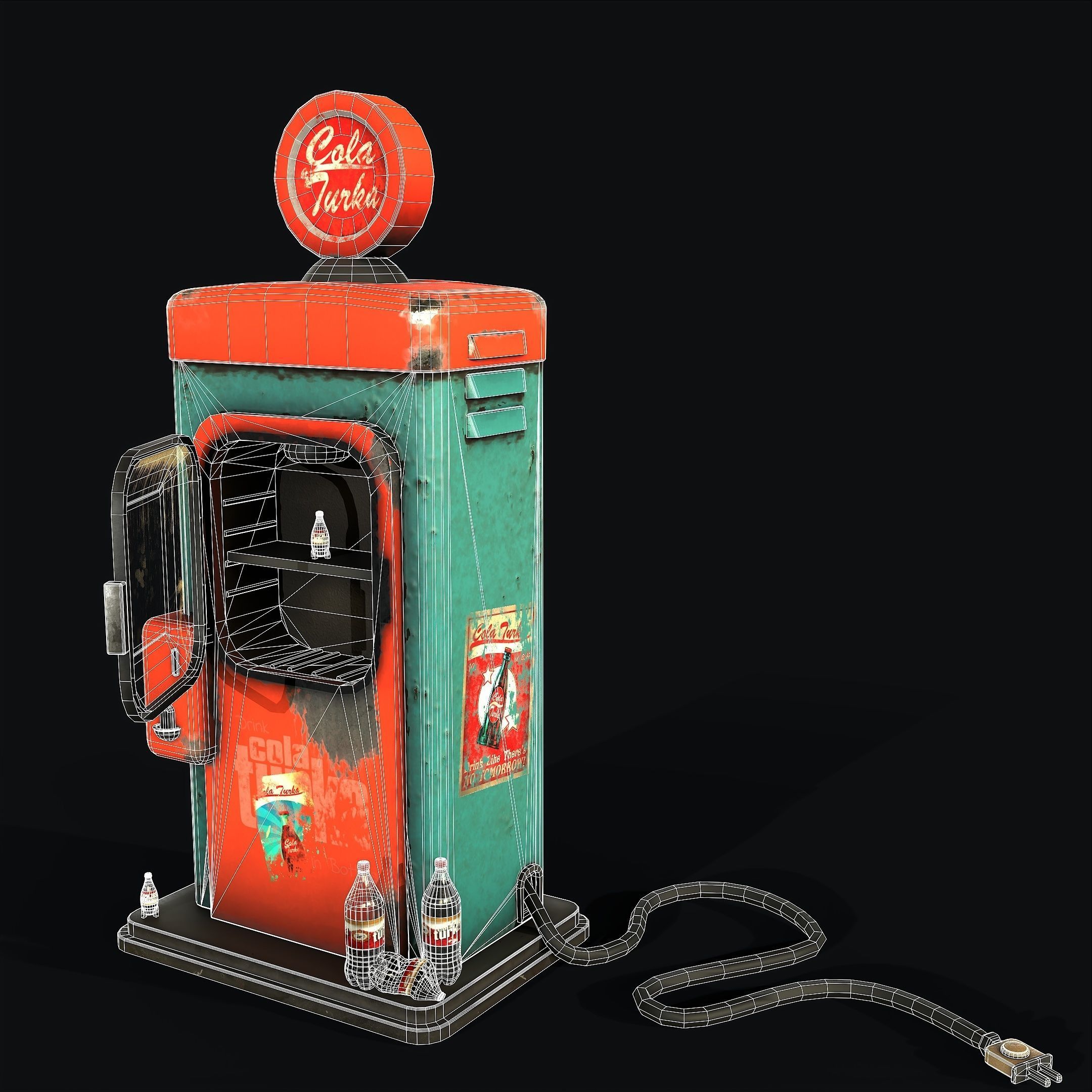 Old Vending Machine Low-poly 3D model_5