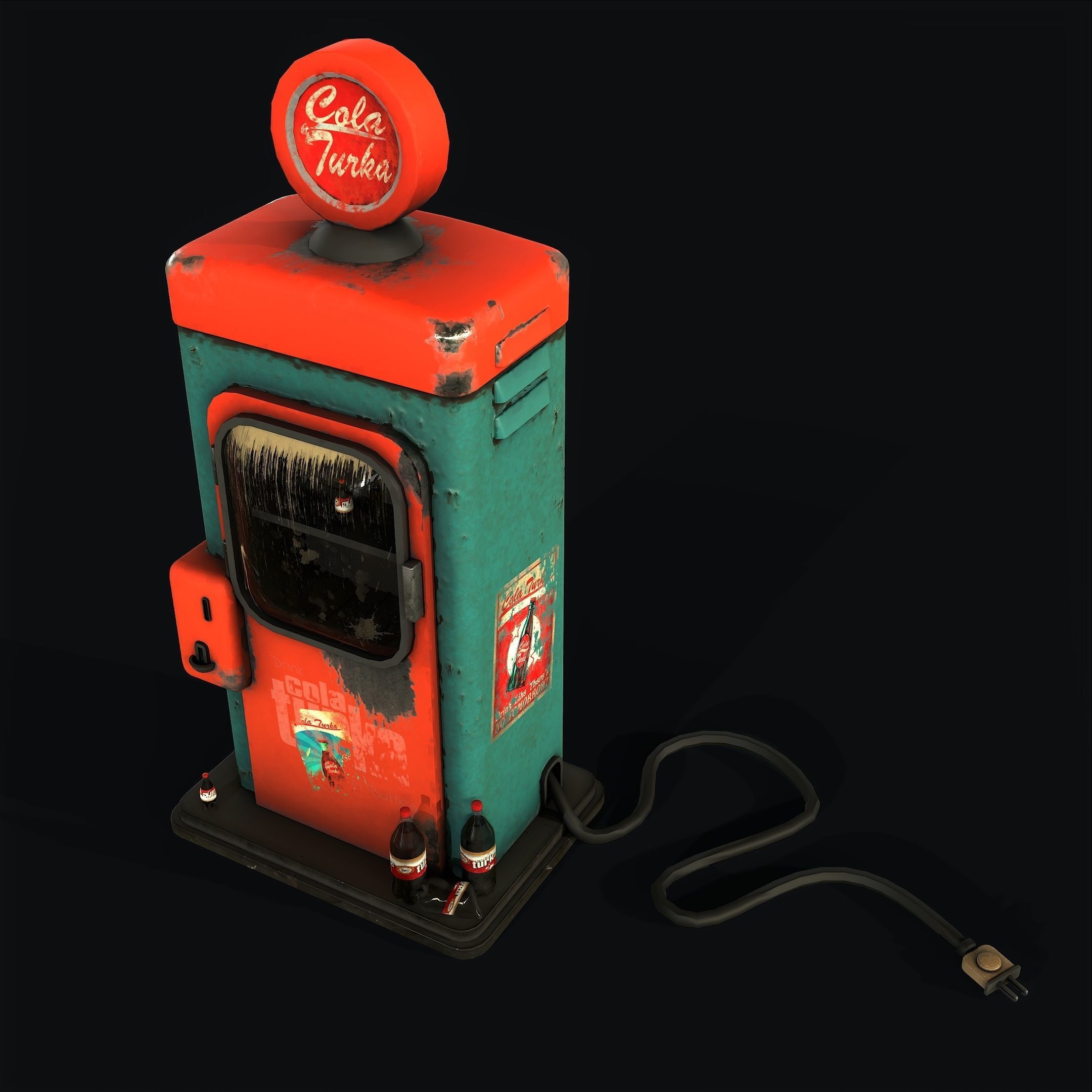 Old Vending Machine Low-poly 3D model_8