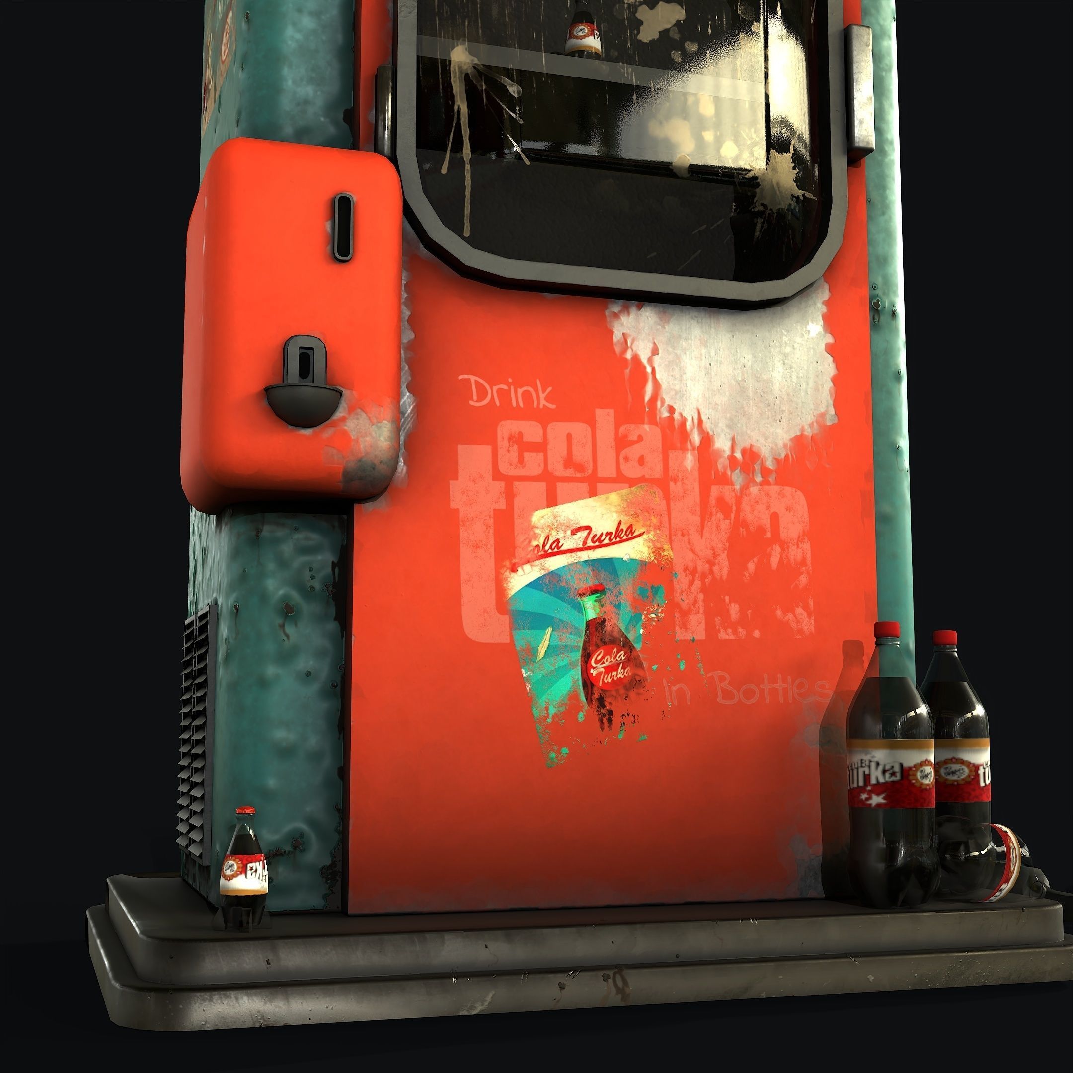 Old Vending Machine Low-poly 3D model_7