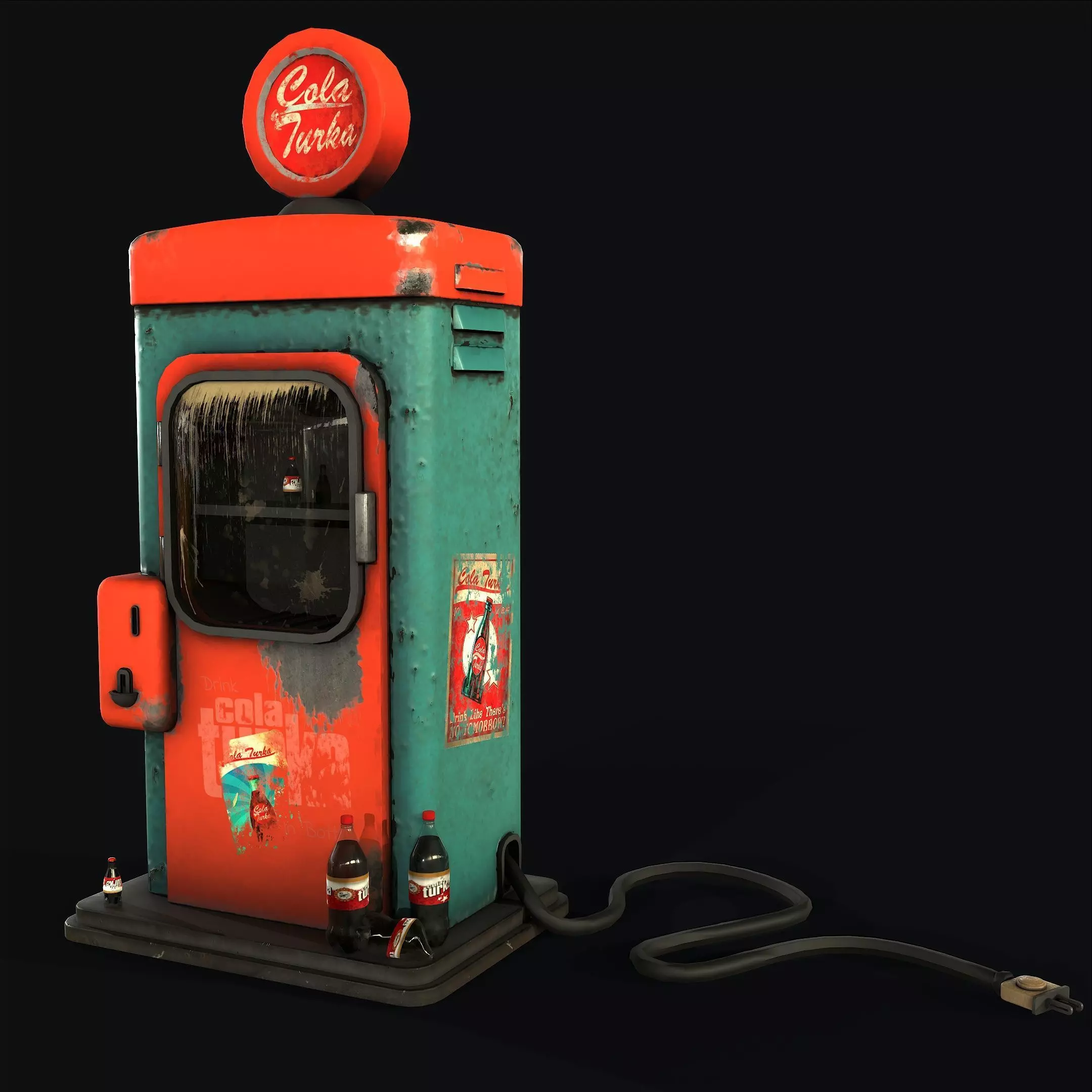 Old Vending Machine Low-poly 3D model_0