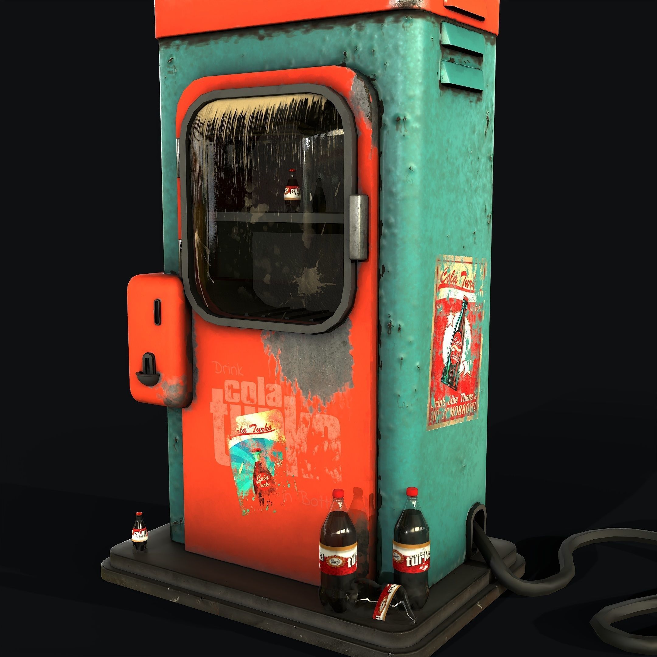 Old Vending Machine Low-poly 3D model_10