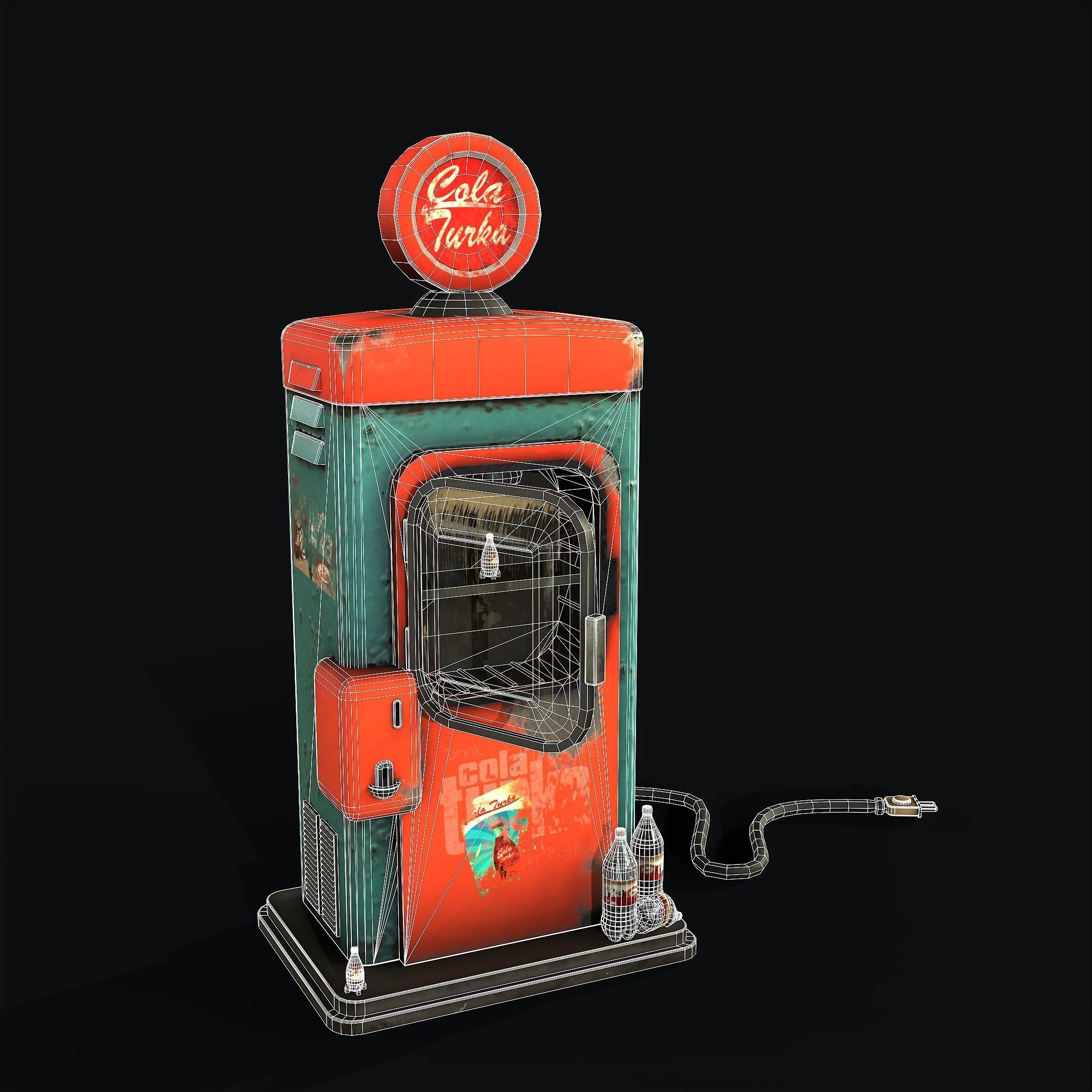 Old Vending Machine Low-poly 3D model_4