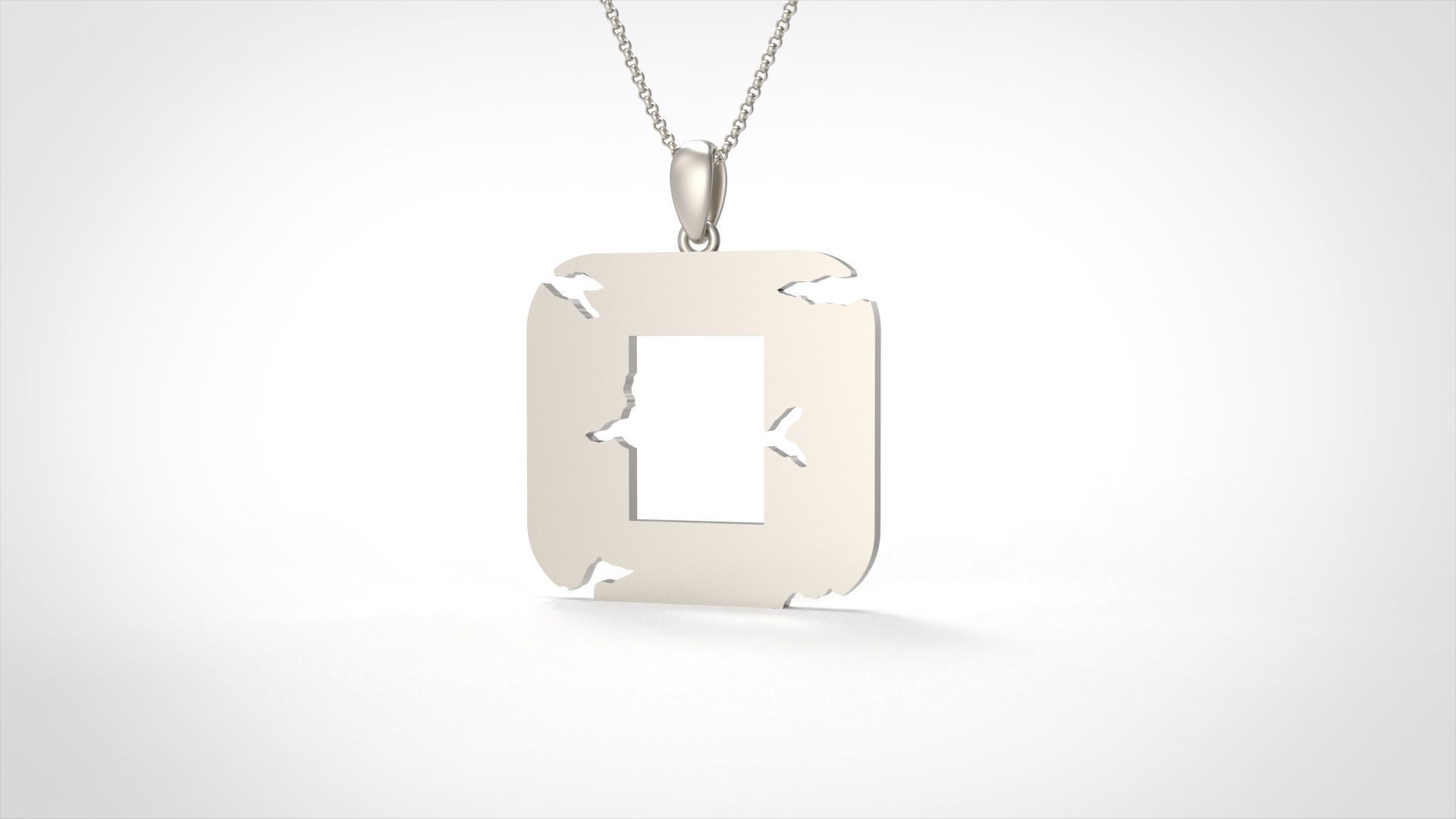 Model 940 O Crack Initial Letter Alphabet Pendant 3D print model_4