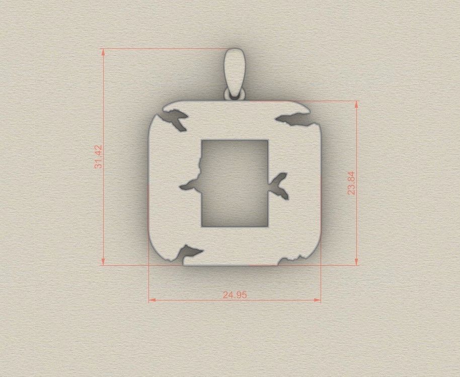 Model 940 O Crack Initial Letter Alphabet Pendant 3D print model_5