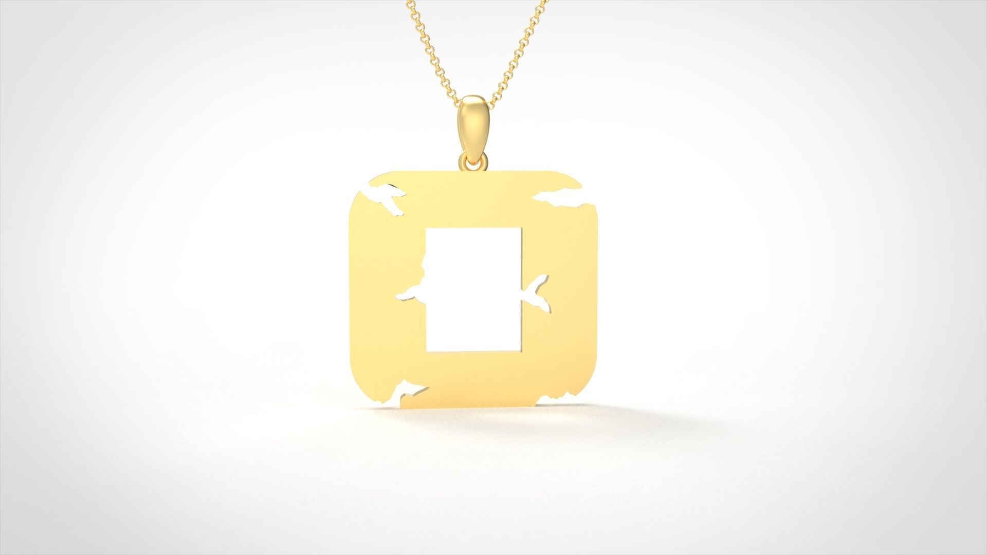 Model 940 O Crack Initial Letter Alphabet Pendant 3D print model_3
