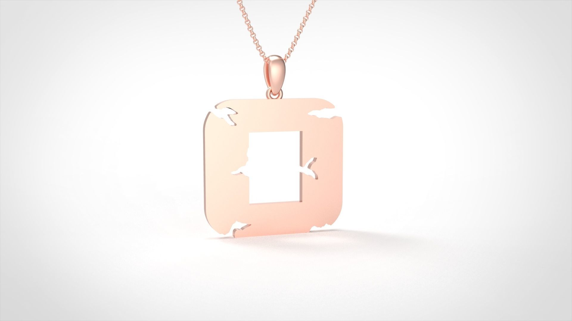 Model 940 O Crack Initial Letter Alphabet Pendant 3D print model_2