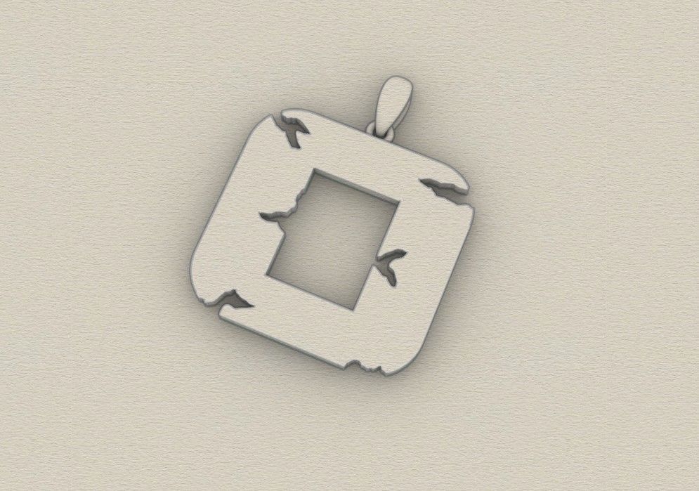 Model 940 O Crack Initial Letter Alphabet Pendant 3D print model_8