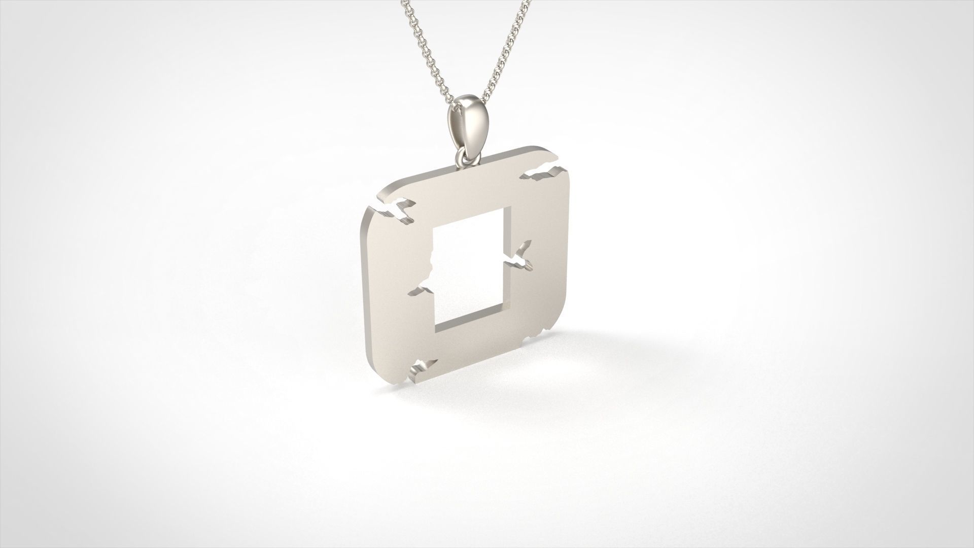 Model 940 O Crack Initial Letter Alphabet Pendant 3D print model_1