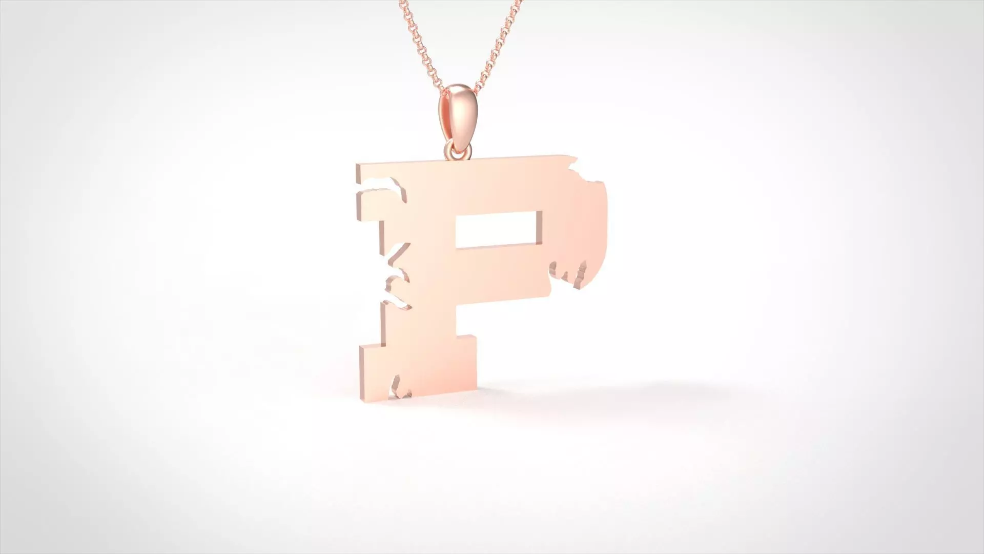 Model 941 P Crack Initial Letter Alphabet Pendant 3D print model_0