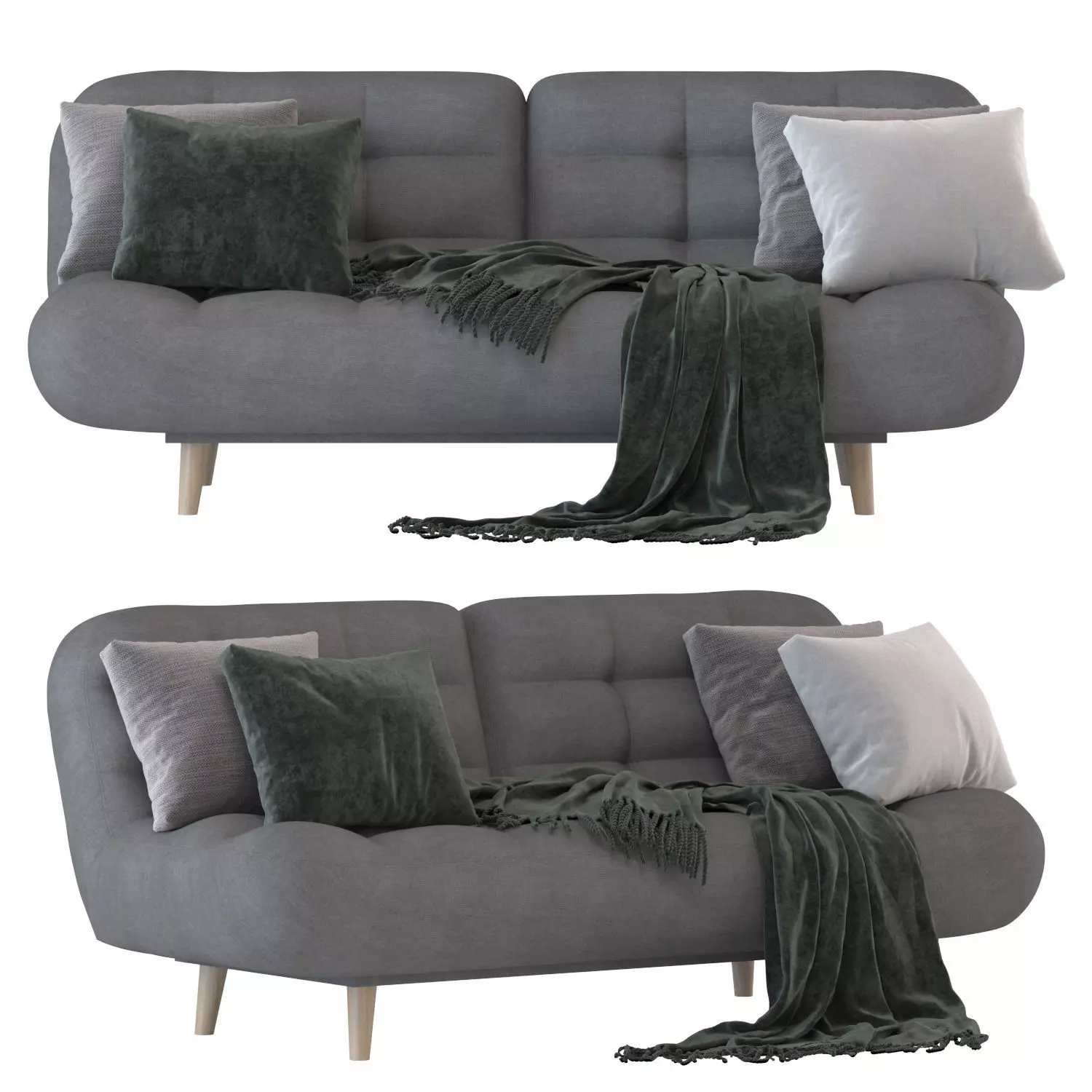 Sofa Bons-T Gene Grey 3D model_0