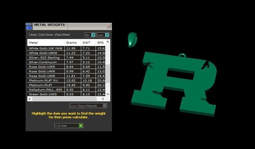 Model 942 R Crack Initial Letter Alphabet Pendant 3D print model_11