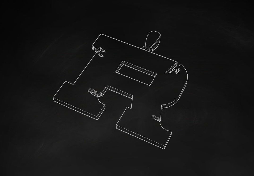 Model 942 R Crack Initial Letter Alphabet Pendant 3D print model_9