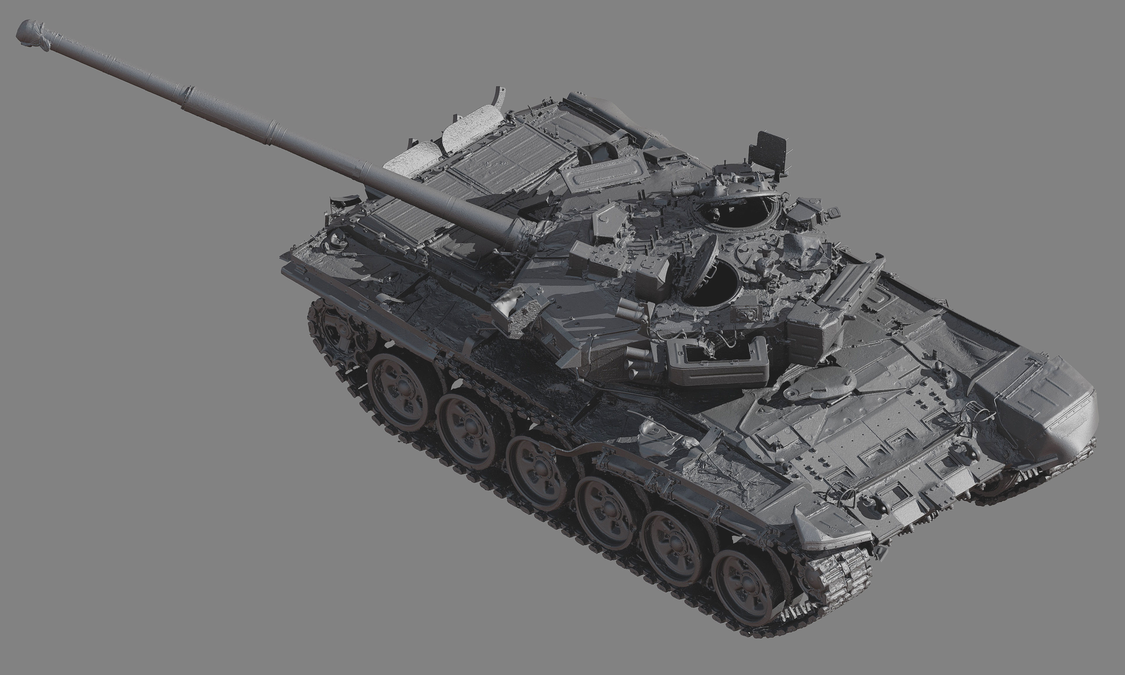 T90A destroyed 3D model | CGTrader