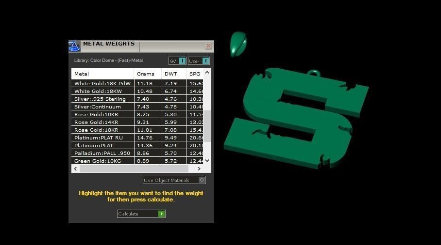 Model 943 S Crack Initial Letter Alphabet Pendant 3D print model_11