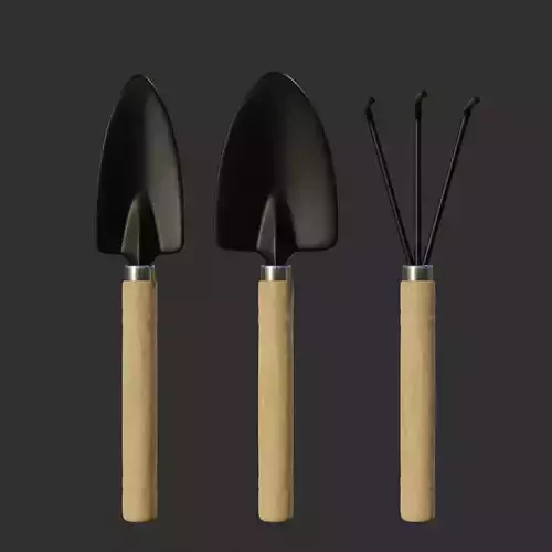 A Gardening Tool Set - 2 Trowels and 1 Cultivator