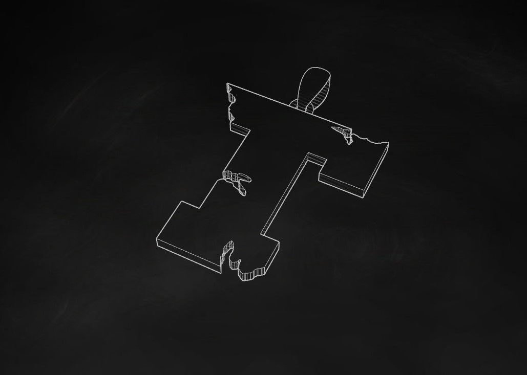 Model 944 T Crack Initial Letter Alphabet Pendant 3D print model_9